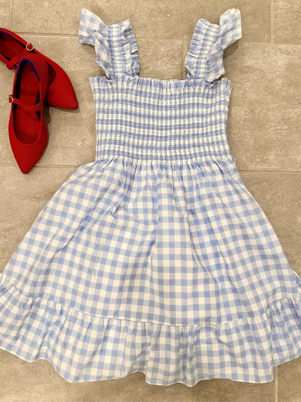 ✨NWOT- Hill House Home Elizabeth Nap Dress, Light Blue Gingham- Small ✨